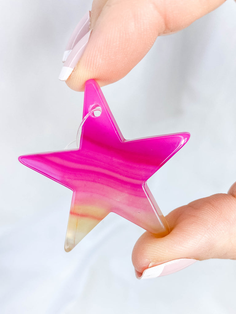 Agate Star Christmas Tree Ornament | Pink