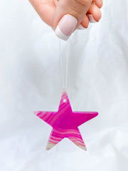 Agate Star Christmas Tree Ornament | Pink