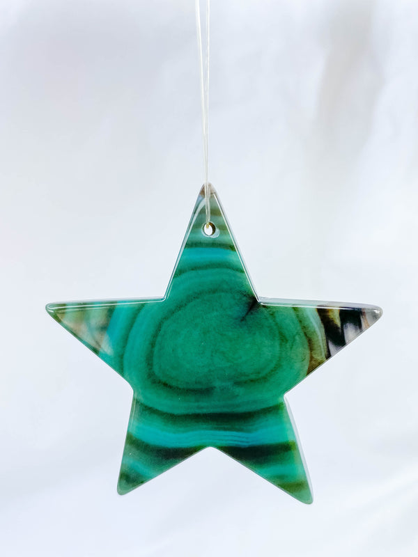 Agate Star Christmas Tree Ornament | Green