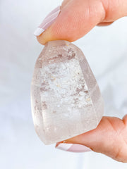 Clear Quartz with Inclusions Half Polished Point 35g