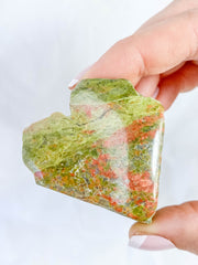 Unakite Heart One Face Polished 101g