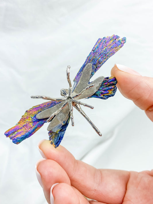 Kyanite Rainbow Aura Dragonfly