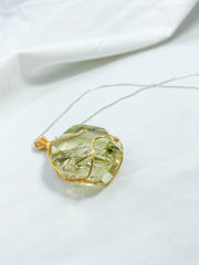 Enchanted Citrine Phantom Gold Wrapped Rainbow Pendant