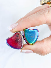 Magnetic Hematite Rainbow Hearts Pair
