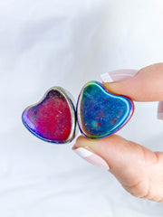 Magnetic Hematite Rainbow Hearts Pair