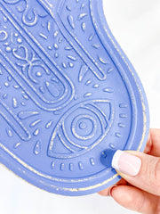 Hamsa Wooden Dish | Blue