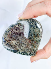 Rutile Black Quartz Heart | Medium
