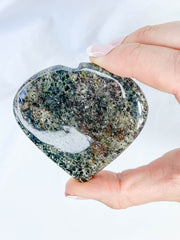 Rutile Black Quartz Heart | Medium