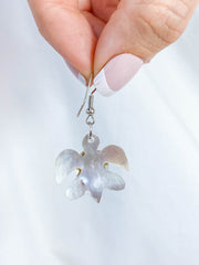 Mother of Pearl Silver Plated Earrings | Dark