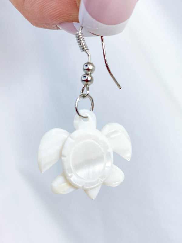 Mother of Pearl Silver Plated Earrings | White