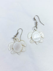 Mother of Pearl Silver Plated Earrings | White