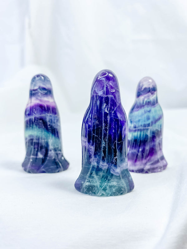 Fluorite Multi Coloured Ghost Carving