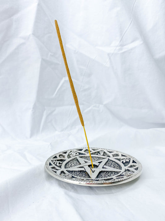 Pentagram Silver Plated Incense Holder