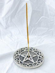 Pentagram Silver Plated Incense Holder