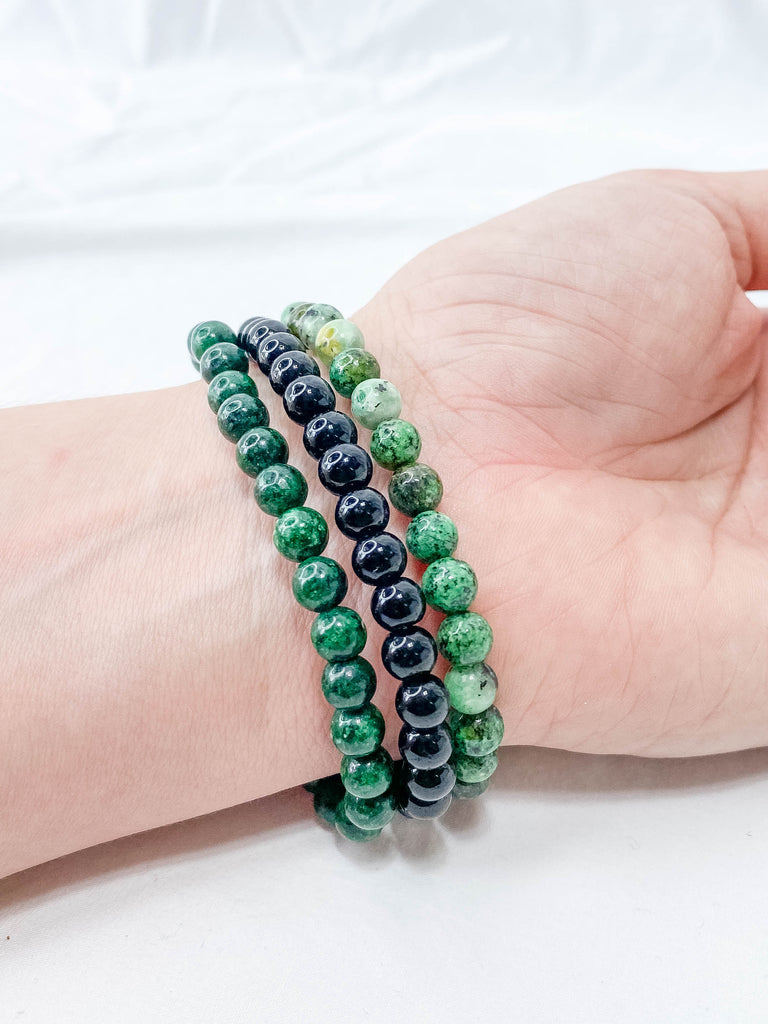 Harmony Bracelet Set | Turquoise + Green Jade + Black Onyx