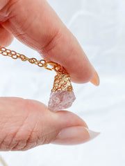 Love Necklace Trio | Purple Agate + Amazonite + Strawberry Quartz