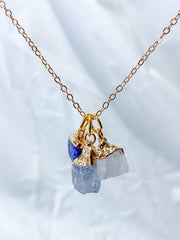 Strength Necklace Trio | Lapis Lazuli + Clear Quartz + Aquamarine