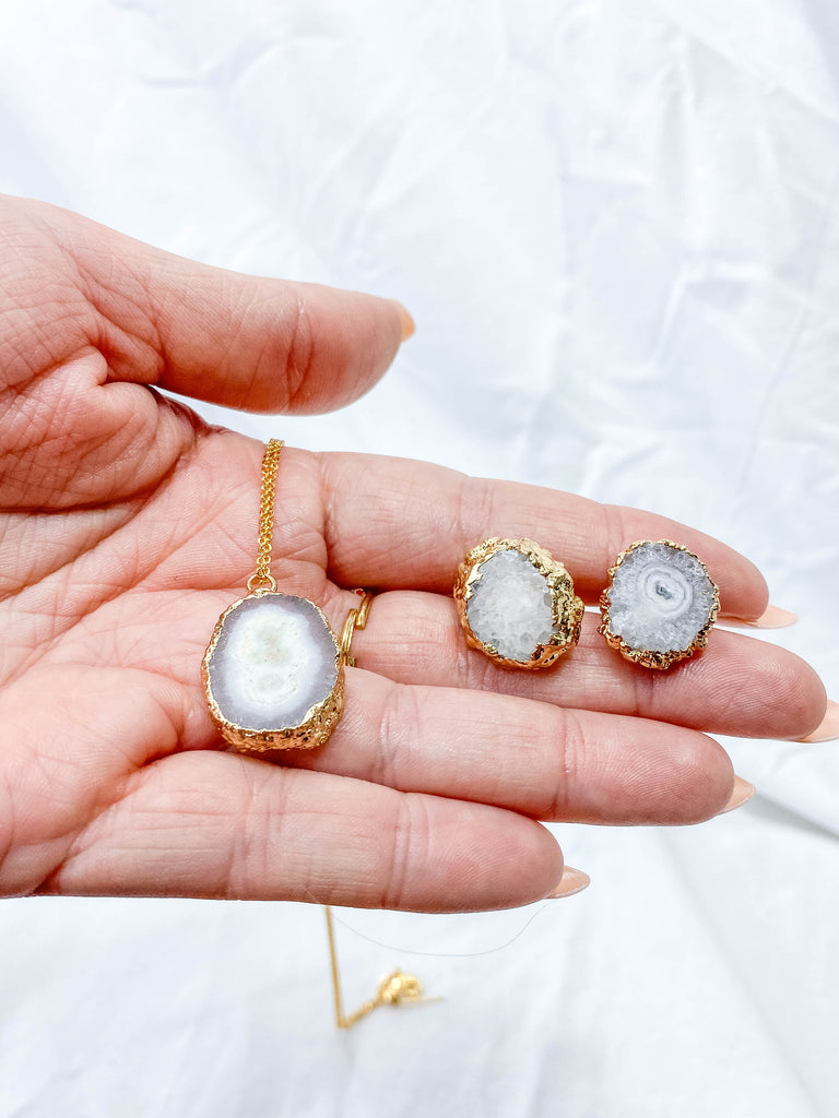 Grounding Duo | Agate Necklace + Earring