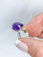 Amethyst Ring Natural Sterling Silver