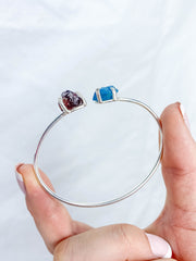Apatite and Garnet Natural Cuff Bracelet