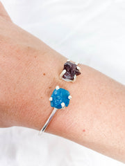 Apatite and Garnet Natural Cuff Bracelet