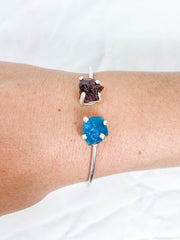 Apatite and Garnet Natural Cuff Bracelet