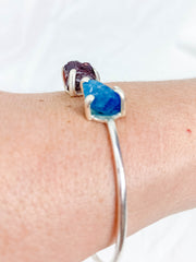 Apatite and Garnet Natural Cuff Bracelet