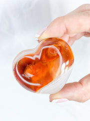 Carnelian Heart with Quartz 106g
