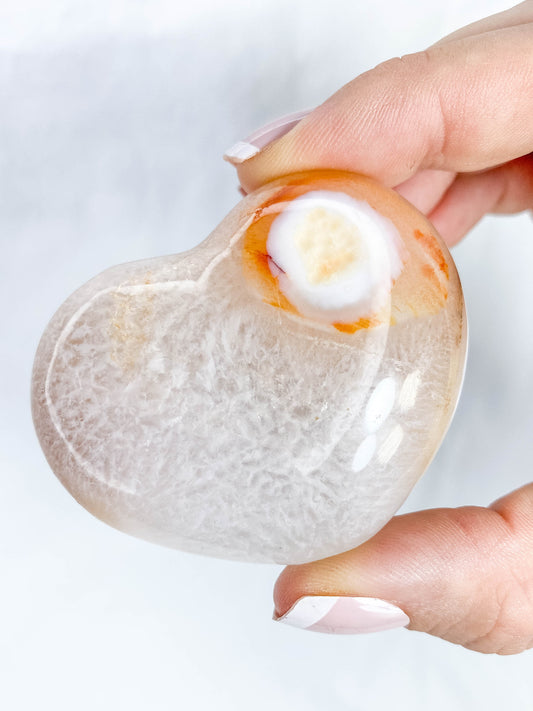 Carnelian Heart with Quartz 106g