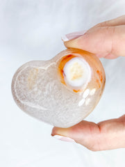 Carnelian Heart with Quartz 106g