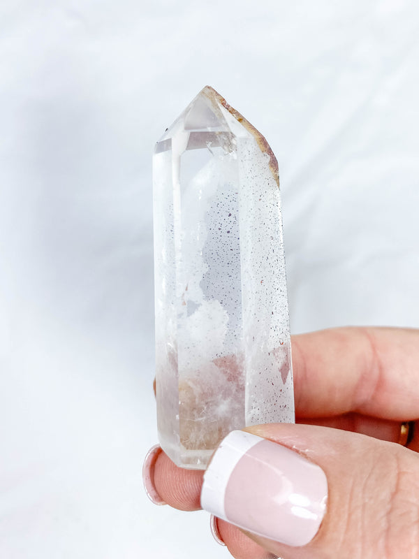Clear Quartz Polished Point with Inclusions 50g