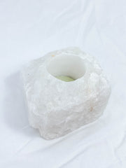 Clear Quartz Natural Candle Base