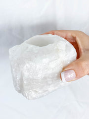 Clear Quartz Natural Candle Base
