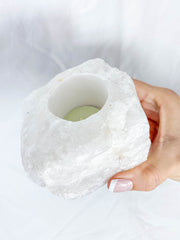Clear Quartz Natural Candle Base