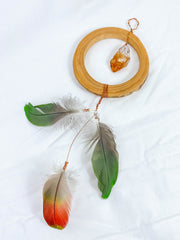 Abundance Amulet Citrine and Macaw Feather
