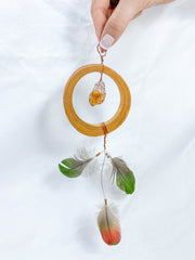 Abundance Amulet Citrine and Macaw Feather