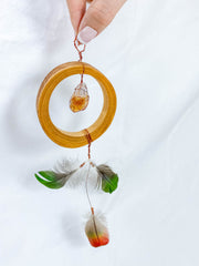 Abundance Amulet Citrine and Macaw Feather