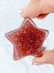 Strawberry Quartz Star Carving | Large
