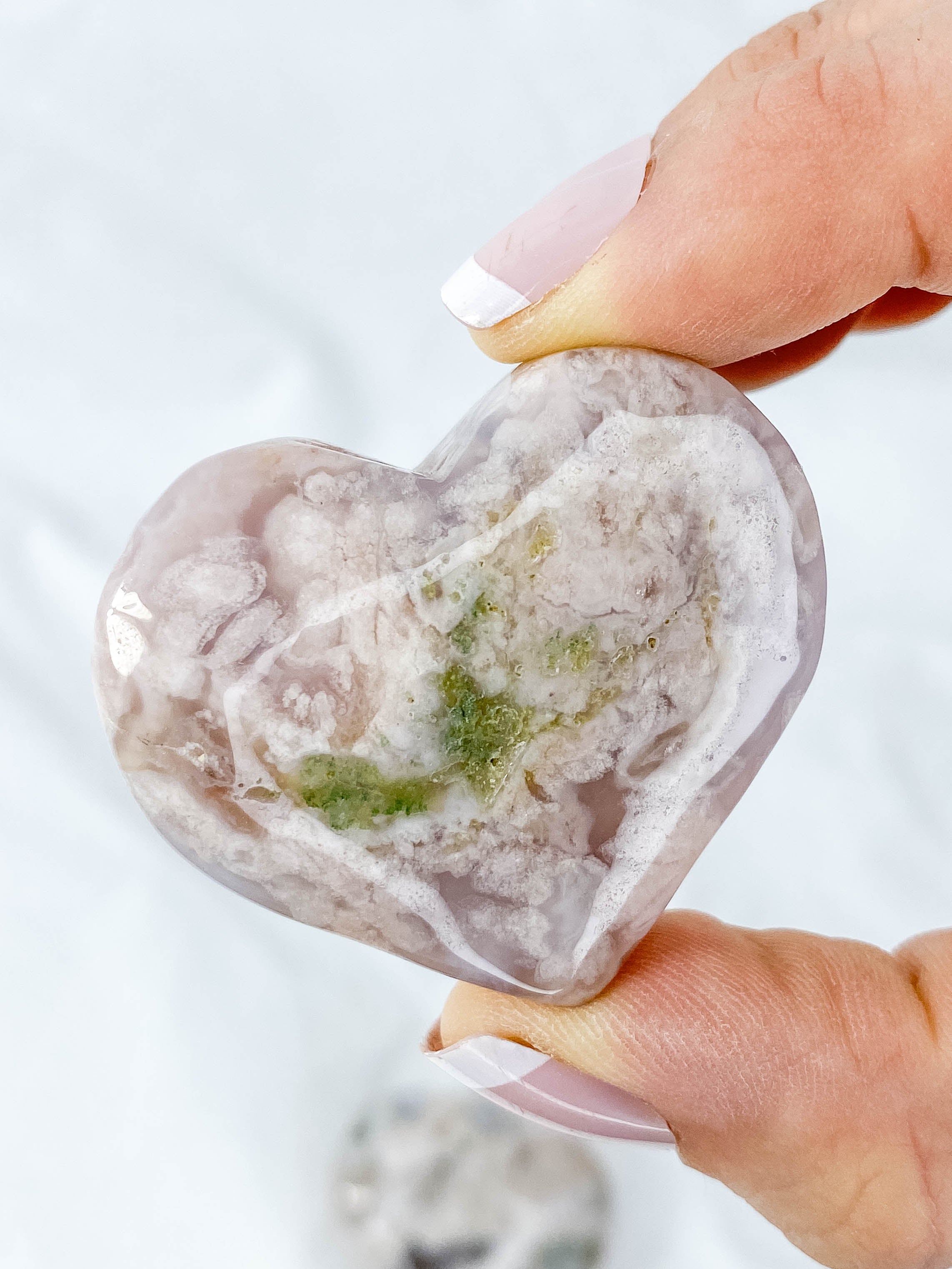 Flower Agate Heart | Medium
