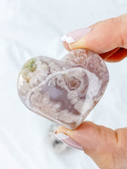 Flower Agate Heart | Medium