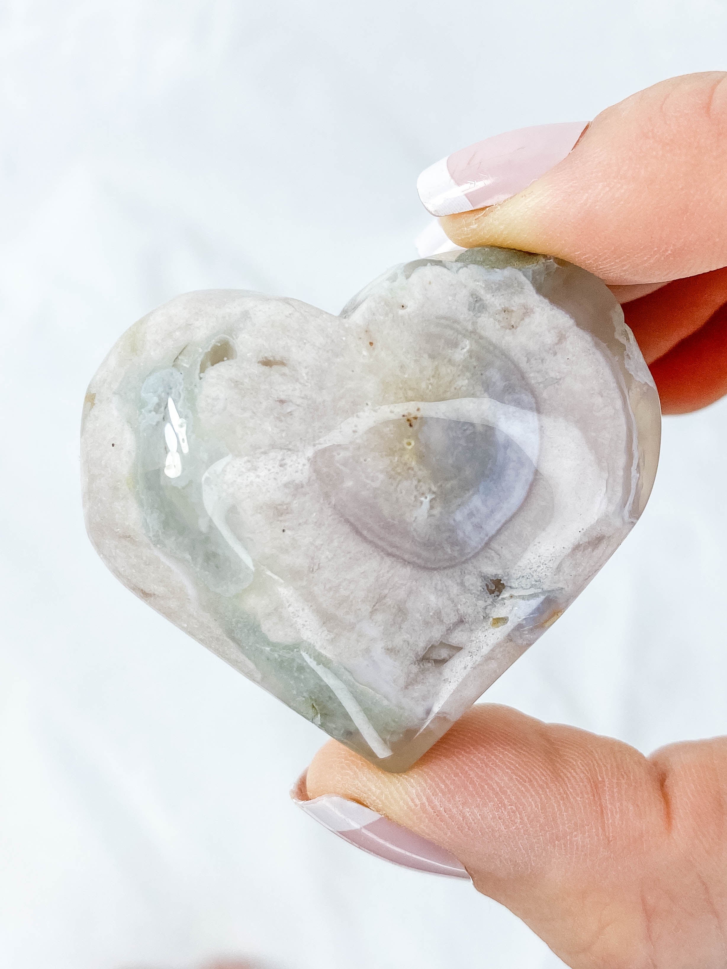 Flower Agate Heart | Medium