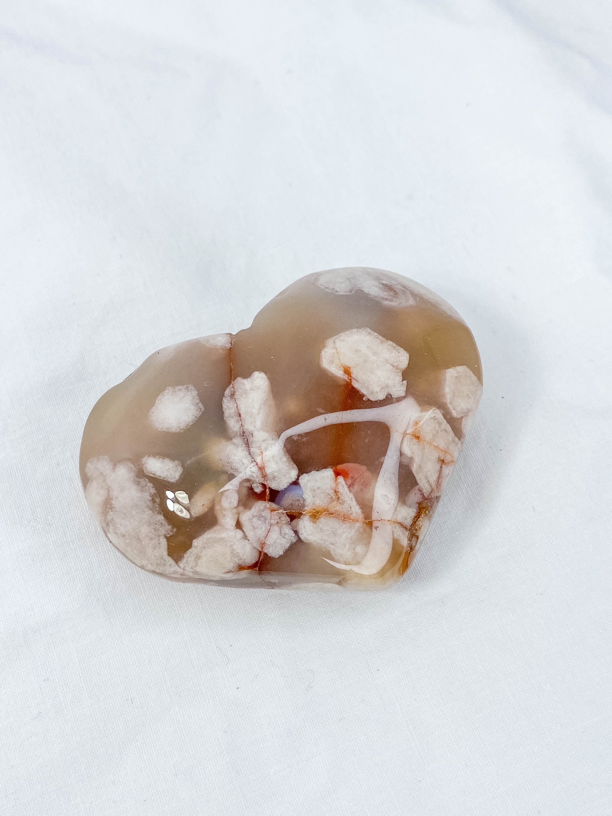 Flower Agate Heart | Large