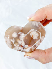 Flower Agate Heart | Large