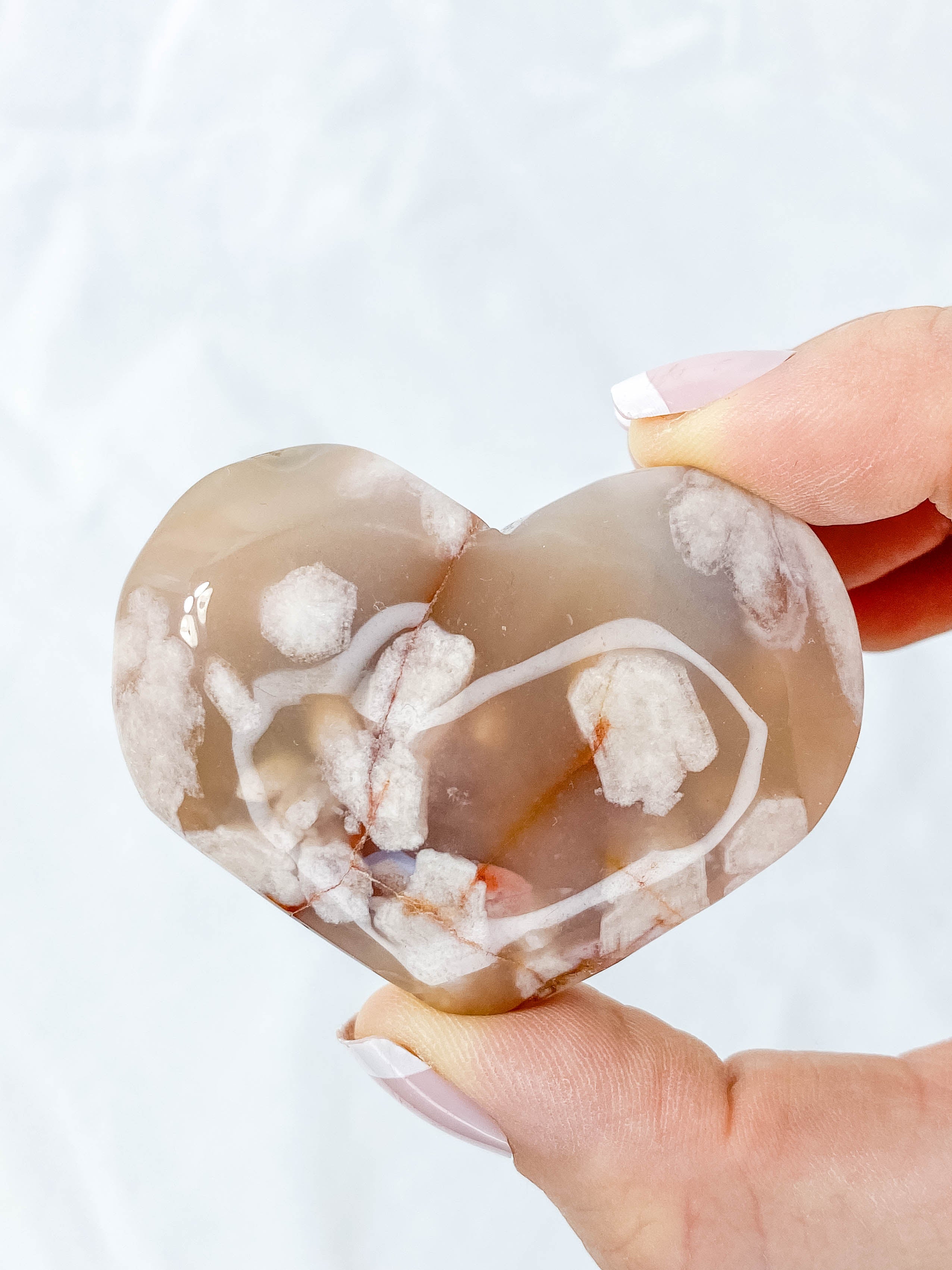 Flower Agate Heart | Large