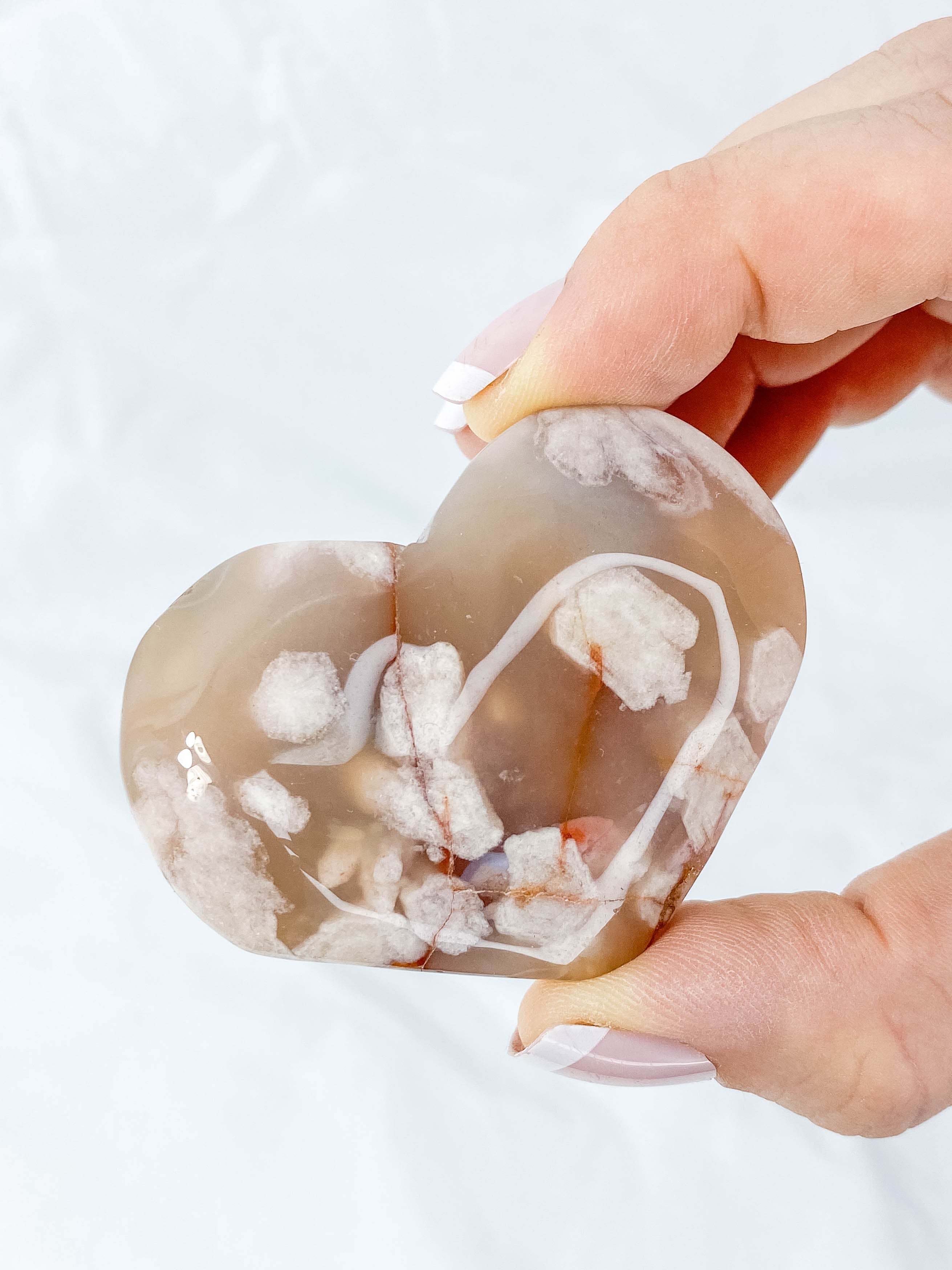 Flower Agate Heart | Large