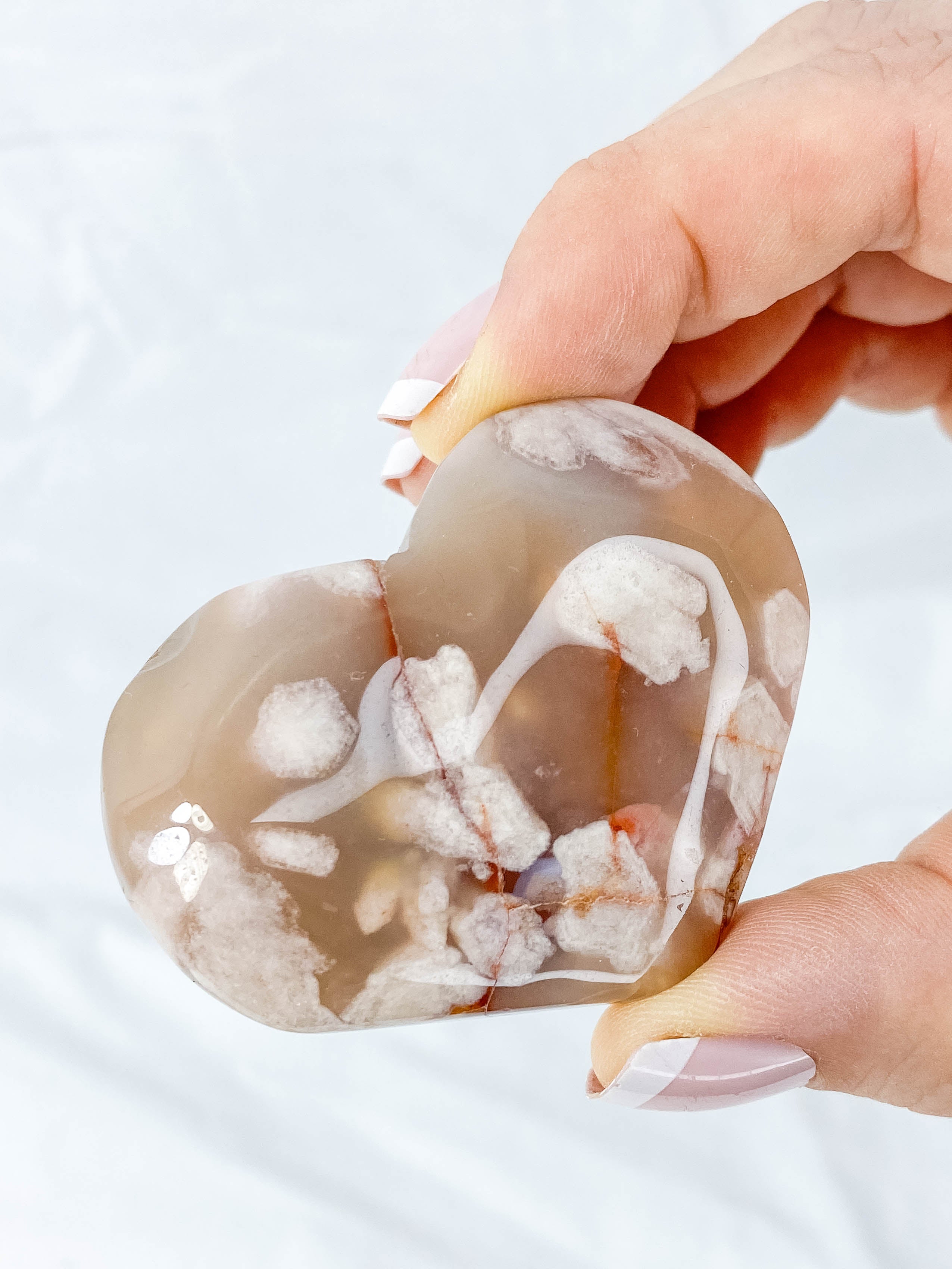 Flower Agate Heart | Large