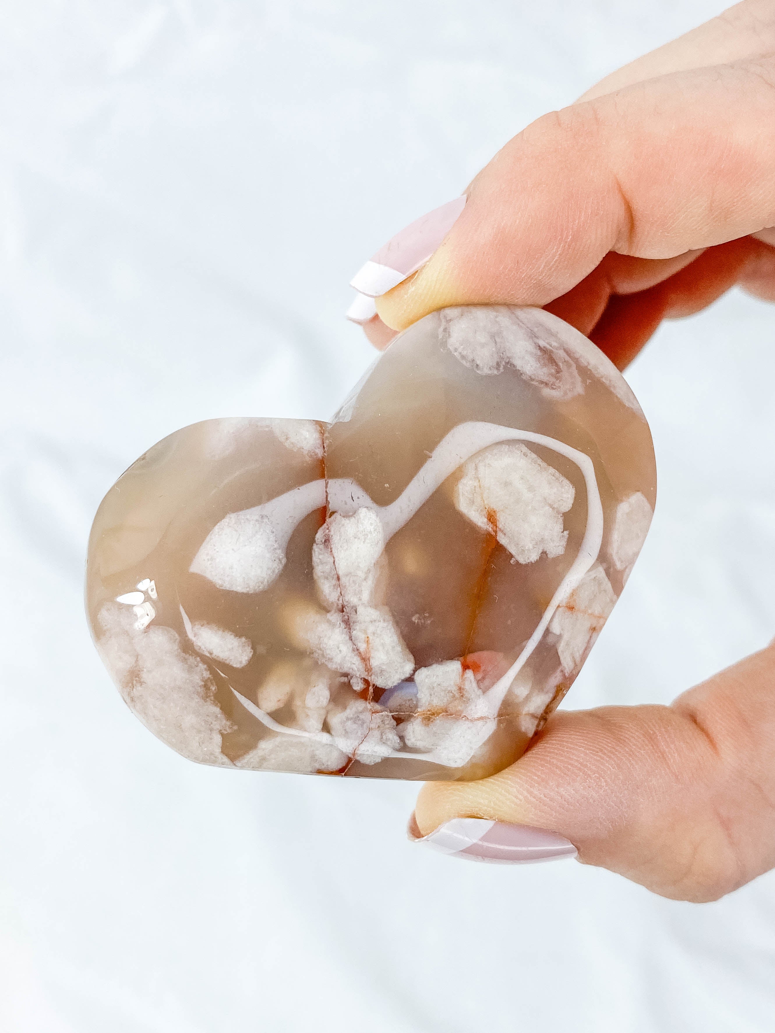 Flower Agate Heart | Large