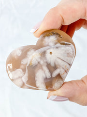 Flower Agate Heart | Large