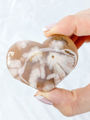 Flower Agate Heart | Large