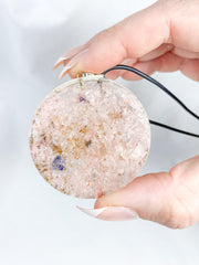 Rose Quartz Merkaba Orgonite Pendant Black Cord